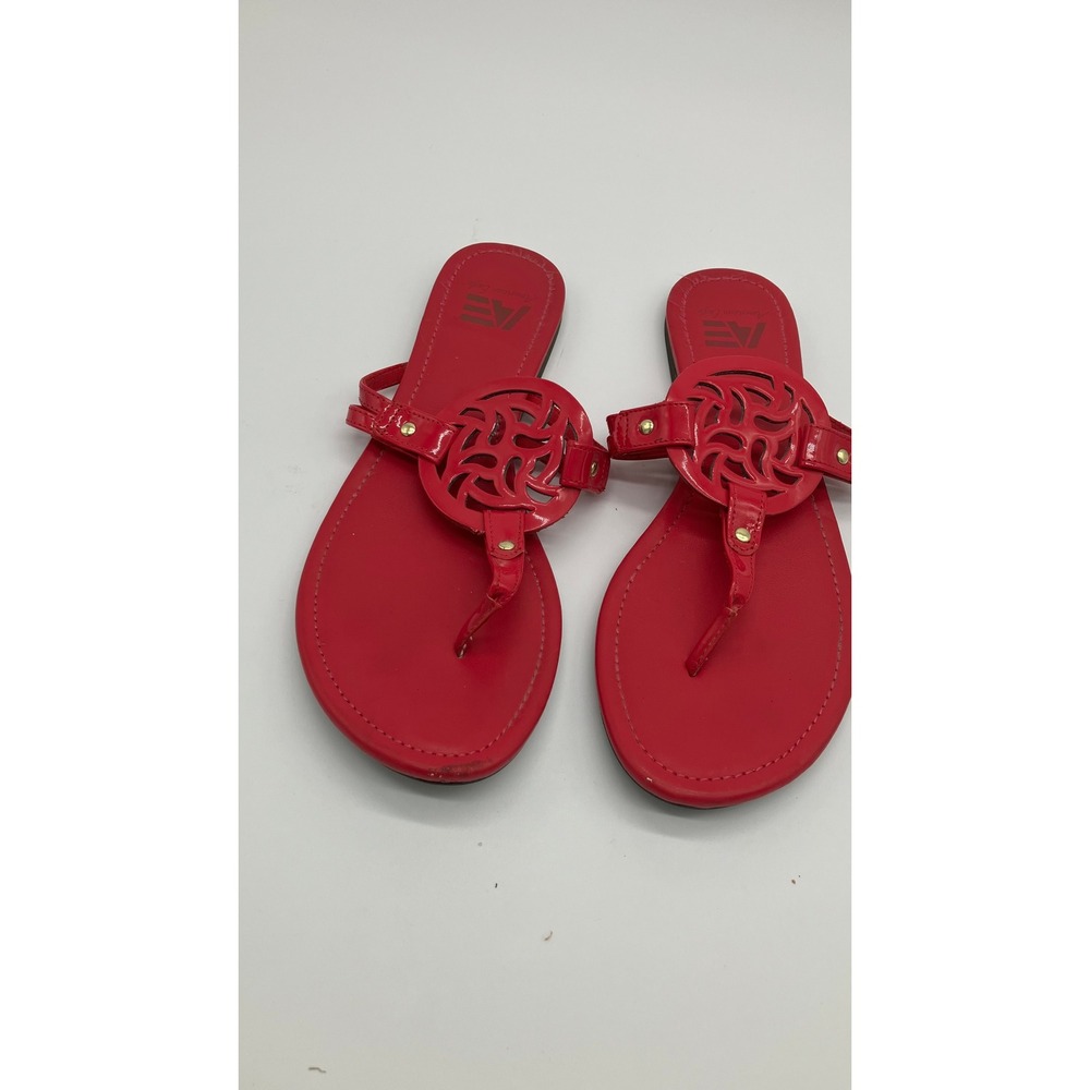American Eagle Hot Pink Medallion Thong Sandals Womens 8 Flat Summer Beach Shoes
